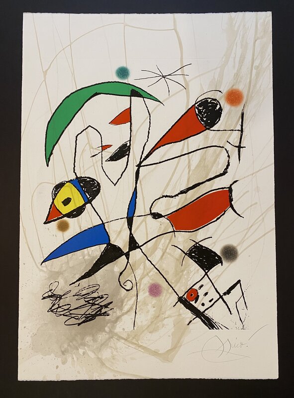 Joan Miró, ‘L'Avaleur de Sabre Lune’, 1975, Print, Color wash, etching and aquatint, Georgetown Frame Shoppe