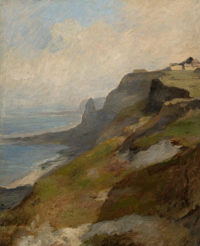 Eugène Isabey, ‘Cliffs of Normandy’, ca. 1850, Painting, Oil on wood-pulp board, mounted on Masonite, Clark Art Institute