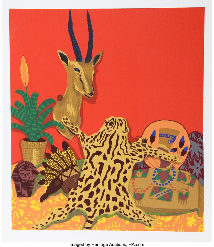 Hunt Slonem, ‘Lobster; Shell Ginger; Ocelot (three works)’, 1980, Print, Screenprint in colors, Heritage Auctions