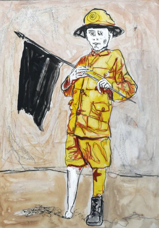 Farley Aguilar, ‘Boy with Flag’, 2016, Painting, Ink on mylar, Spinello Projects