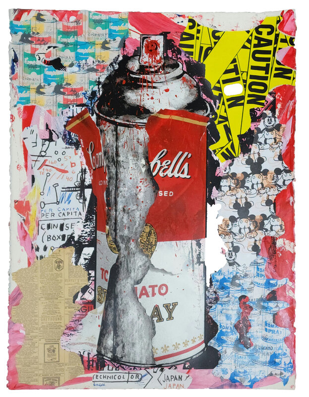 Mr. Brainwash, ‘Torn Spray Can’, 2021, Drawing, Collage or other Work on Paper, Mixed media with silkscreen on paper, Artsy Auctions