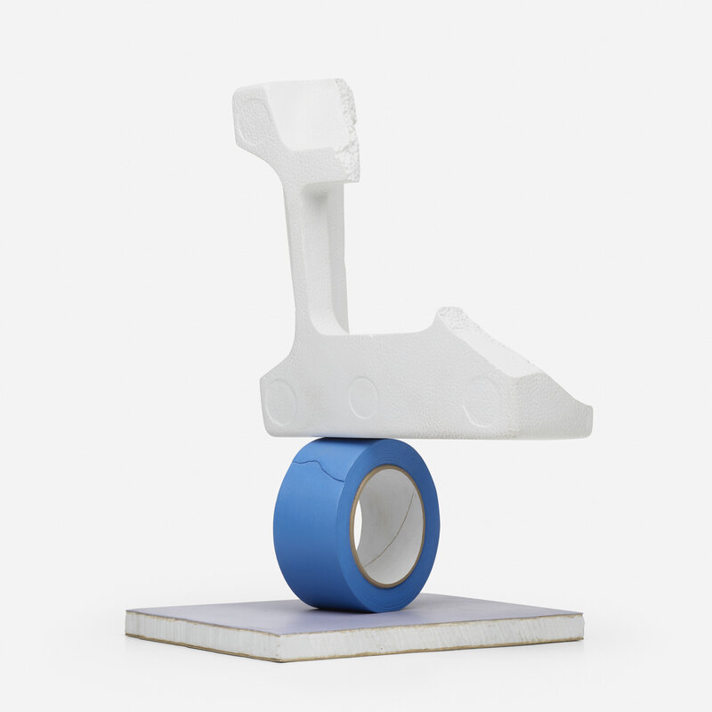 Matt Johnson, ‘Still Life #2 (Balancing Styrofoam Corner on a Tape Roll)’, 2016, Sculpture, Carved and painted wood, Rago/Wright/LAMA/Toomey & Co.