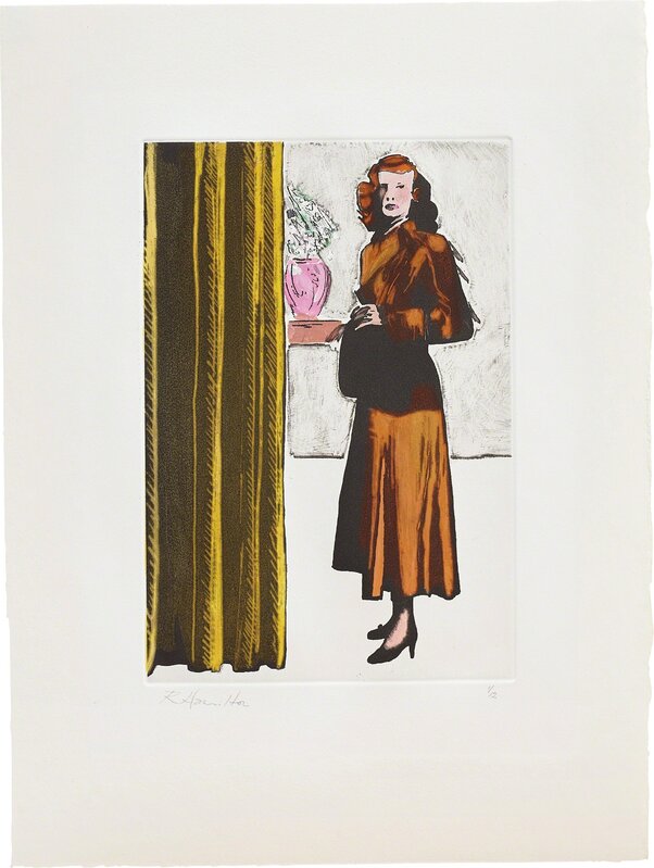 Richard Hamilton, ‘Patricia Knight I (coloured)’, 1982, Print, Lift-ground aquatint, scraper and burnisher with unique hand-colouring in acrylic, on Rives paper, with full margins, Phillips