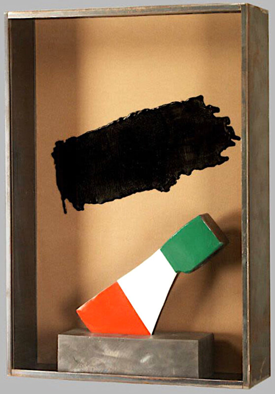Jannis Kounellis, ‘untitled’, 2003, Sculpture, Sandpaper, tar, lead, steel, paint, glass, Coppejans Gallery