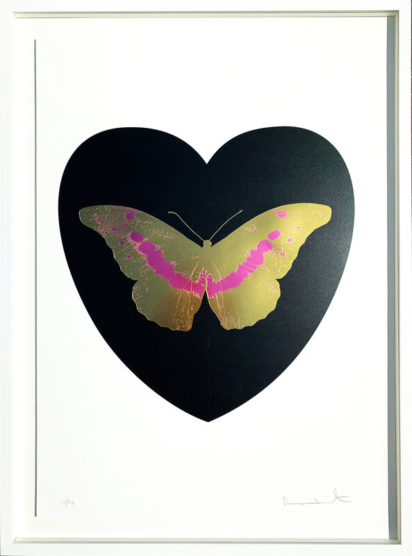 Damien Hirst, ‘I Love You - black, cool gold, loganberry 10/14’, 2015 , Print, Silkscreen and 2 colour foil block on Somerset Satin 410gsm. 9/14, AbrahamArt