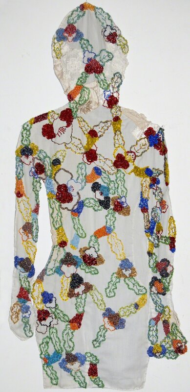 Iviva Olenick, ‘Portrait as my grandmother’, 2017, Textile Arts, Beads and applique on fabric, Muriel Guépin Gallery