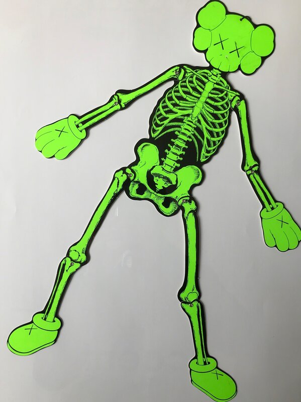 KAWS, ‘Green skeleton’, Mixed Media, Printed on cardboard cut and articulated, DIGARD AUCTION