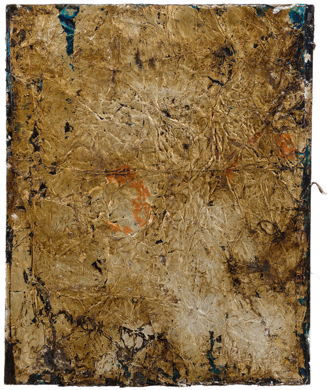 Kirtika Kain, ‘The Solar Line XVII’, 2020, Painting, Tar, screen printing emulsion, silver leaf, copper leaf, rice paper, beeswax, disused silk screen, Roslyn Oxley9 Gallery