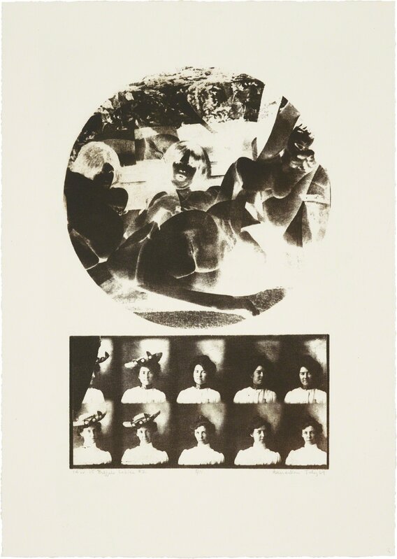 Robert Heinecken, ‘14 or 15 Buffalo Ladies #2’, 1969, Photography, Lithograph with chalk and ink on paper, Phillips
