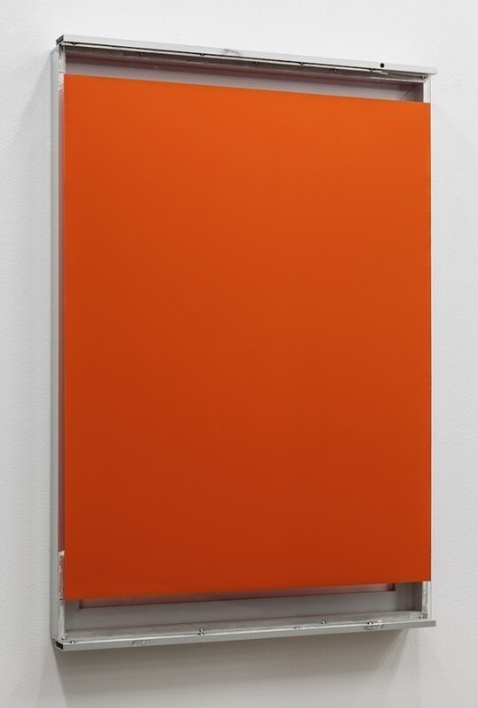 Pedro Cabrita Reis, ‘Orange Glass Window #1’, 2014, Painting, Enamel on glass, Aluminium frame, Galeria Mário Sequeira
