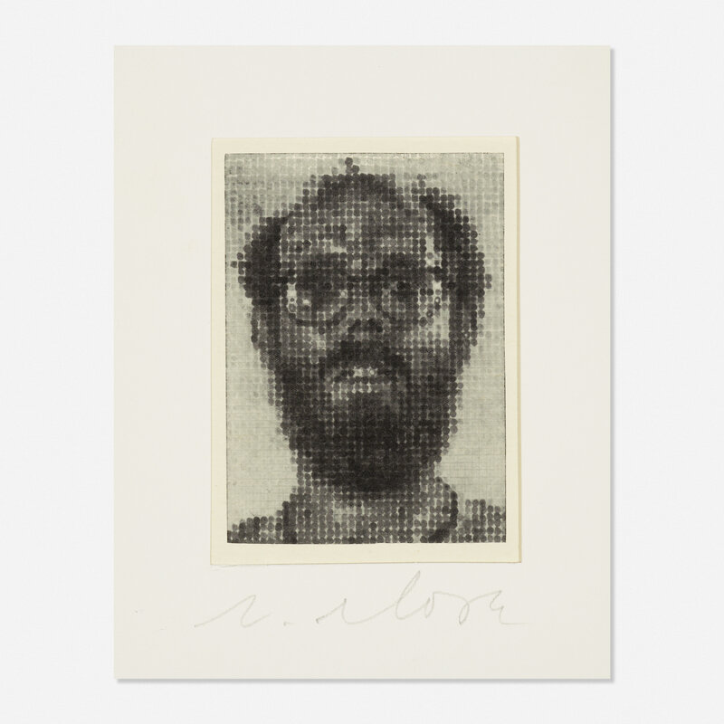 Chuck Close, ‘Self-Portrait’, 1996, Print, Photo engraving on silk tissue mounted on Hahnemuhle paper, Rago/Wright/LAMA/Toomey & Co.