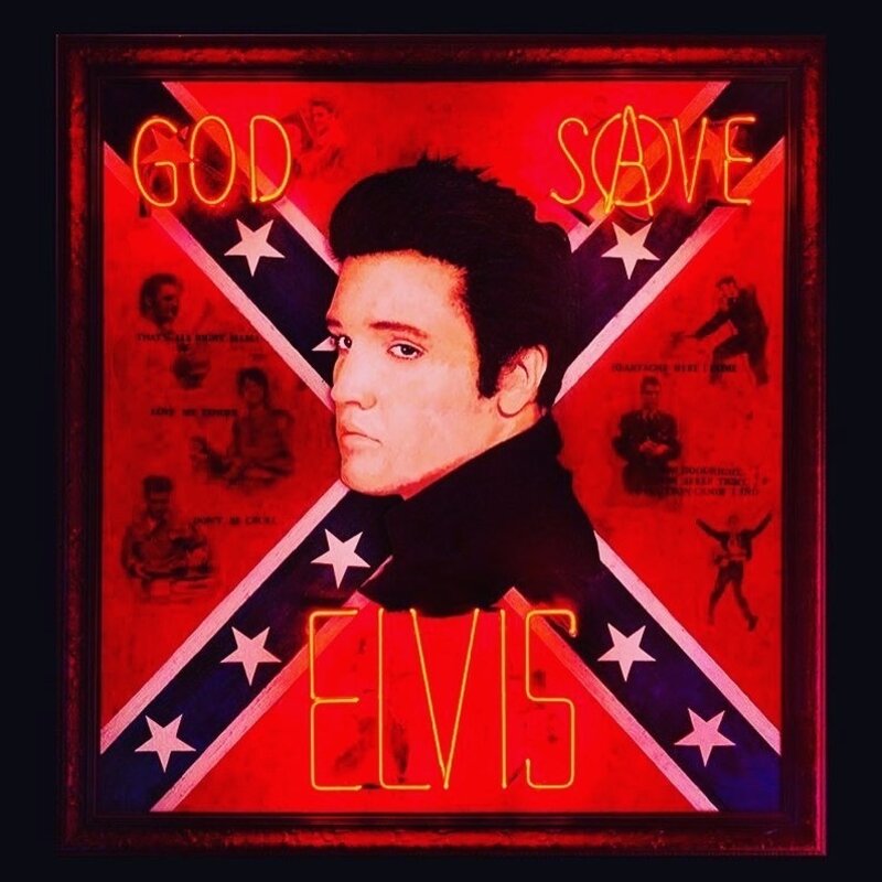 Illuminati Neon, ‘God Save Elvis’, 2020, Sculpture, Neon on hand embellished and painted wood, Imitate Modern