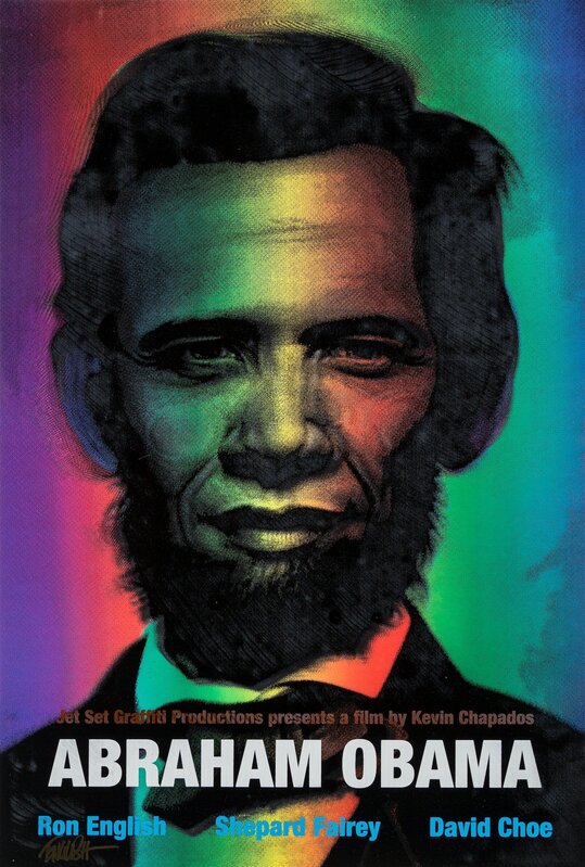 Ron English, ‘Abraham Obama (Red, White, and Blue)’, 2009, Print, Lenticular rainbow flip print with screenprinted lettering, Heritage Auctions