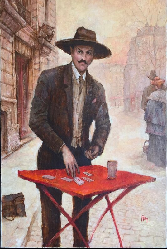 Rodica Iliesco, ‘The cards player’, 1997, Painting, Oil on canvas, GALERIA AZUR