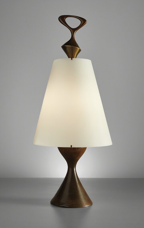 Max Ingrand, ‘Table lamp’, circa 1956, Design/Decorative Art, Brass, glass, painted metal., Phillips