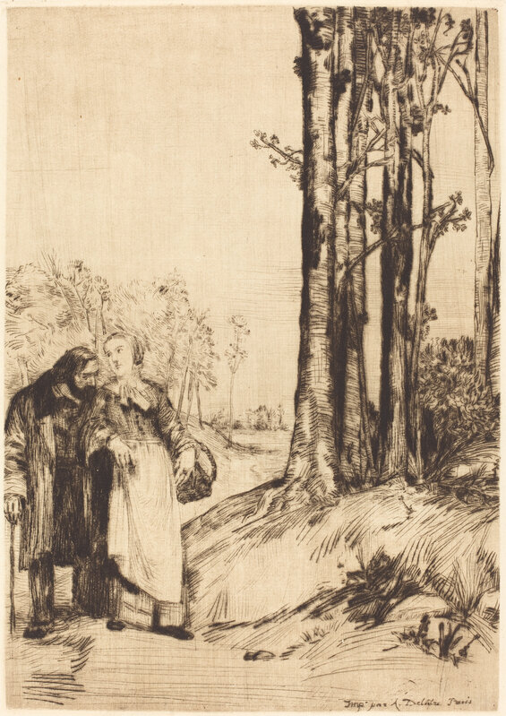 Alphonse Legros, ‘Stroll of the Convalescent (La promenade du convalescent)’, Print, Drypoint, National Gallery of Art, Washington, D.C.