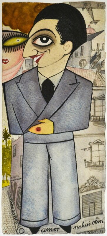 Matías Santoyo, ‘Untitled (Matías Santoyo, Amor, Nahui Olin)’, 1927, Drawing, Collage or other Work on Paper, Watercolor on paper, Pablo Goebel Fine Arts