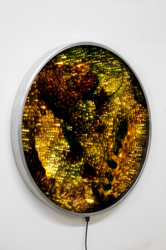 Iván Navarro, ‘Cluster IV’, 2020, Sculpture, Hand-painted mirror, LED light, aluminum, glass paint, glass, mirror, one-way mirror and electric energy, Templon