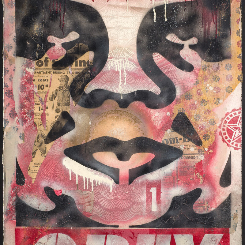 Shepard Fairey, ‘OBEY’, 2004, Drawing, Collage or other Work on Paper, Spray paint and collage, Westbrook Modern