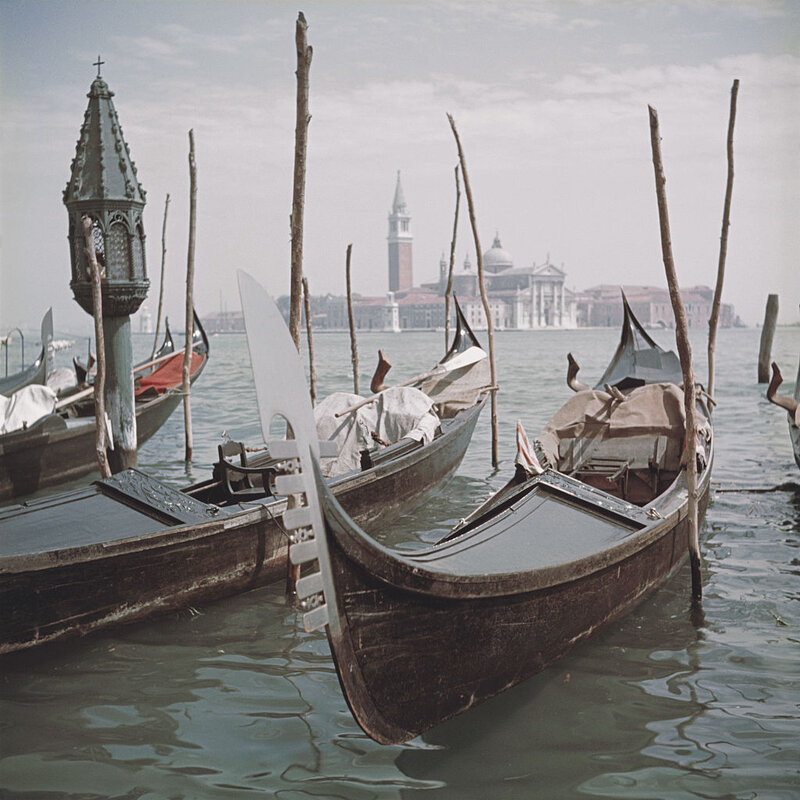 Slim Aarons, ‘Venice Gondolas’, 1957, Photography, C print, IFAC Arts