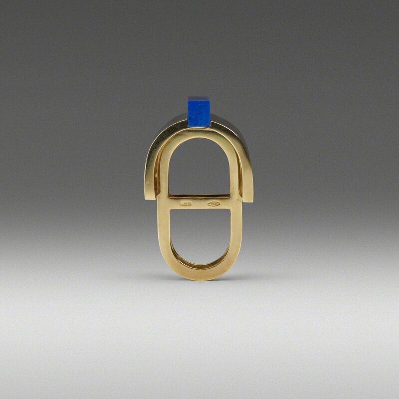 Ettore Sottsass, ‘Ring Mane’, 2002, Fashion Design and Wearable Art, 18 karat gold, Lapis Lazuli, Rago/Wright/LAMA/Toomey & Co.