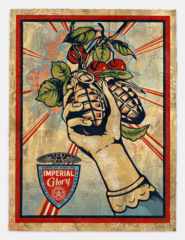 Shepard Fairey, ‘Imperial Glory, HPM’, 2011-2012, Print, Silkscreen in five colors on hand-painted material, Pace Prints