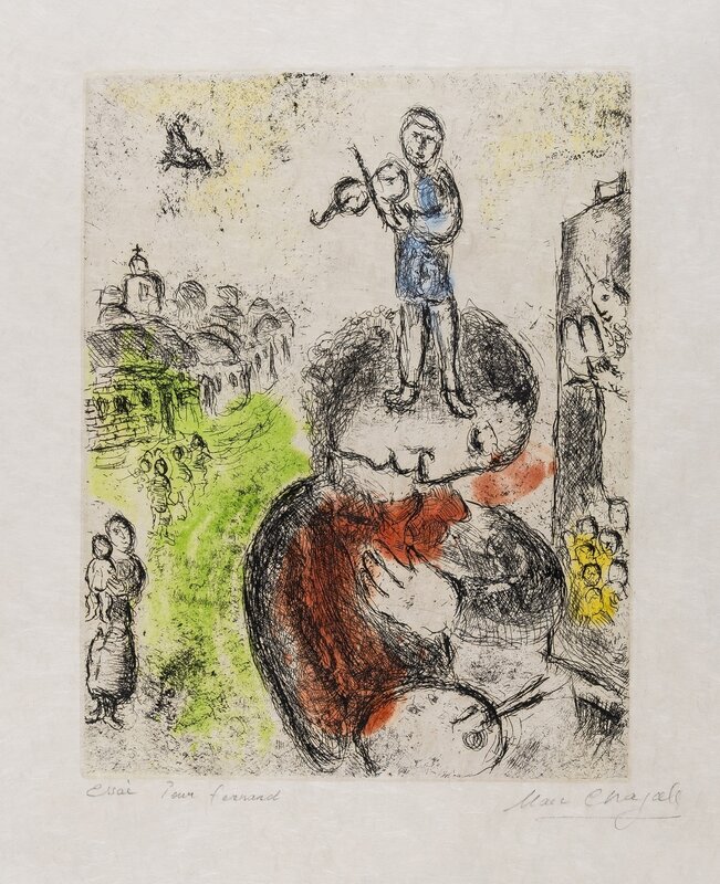 Marc Chagall, ‘Musique (See Cramer Books 112)’, 1981, Print, Etching with aquatint printed in colours, Forum Auctions