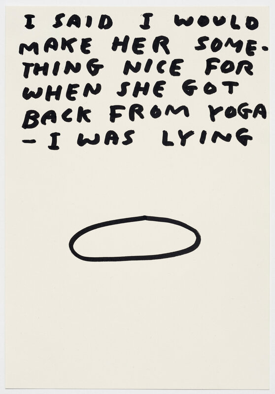 David Shrigley, ‘Untitled (I said I would make her something nice...)’, 1998, Drawing, Collage or other Work on Paper, Ink on paper, Mireille Mosler Ltd.