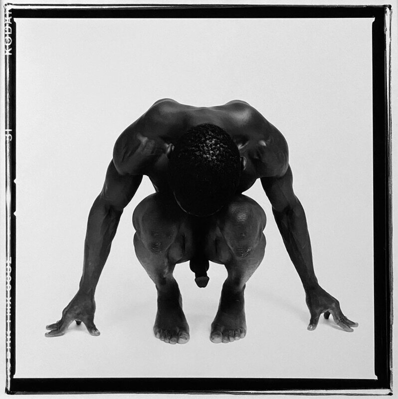 Chuck Pearson, ‘Crouching Male Nude’, n.d., Photography, Gelatin silver print, CLAMP