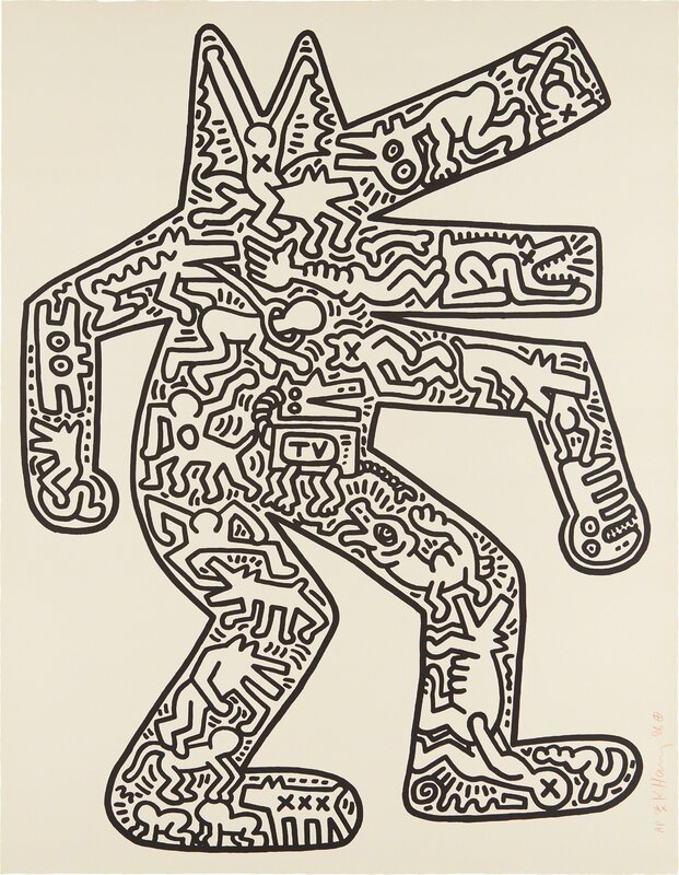Keith Haring, ‘Dog’, 1985-1986, Print, Lithograph, on Rives BFK paper, with full margins, Phillips