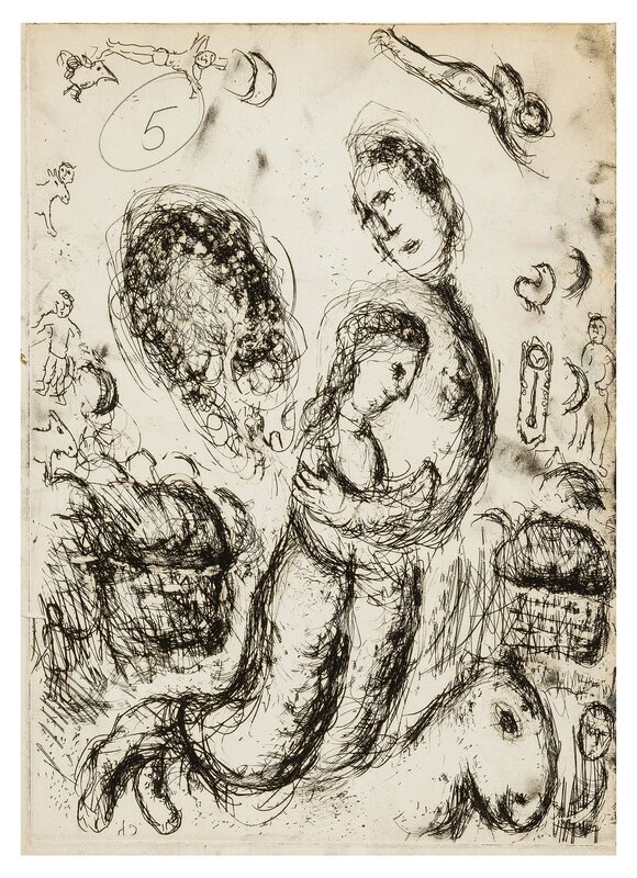 Marc Chagall, ‘Le Couple sur le cheval (see Cramer 107)’, 1980, Print, The original copper plate for the editioned etching, Forum Auctions