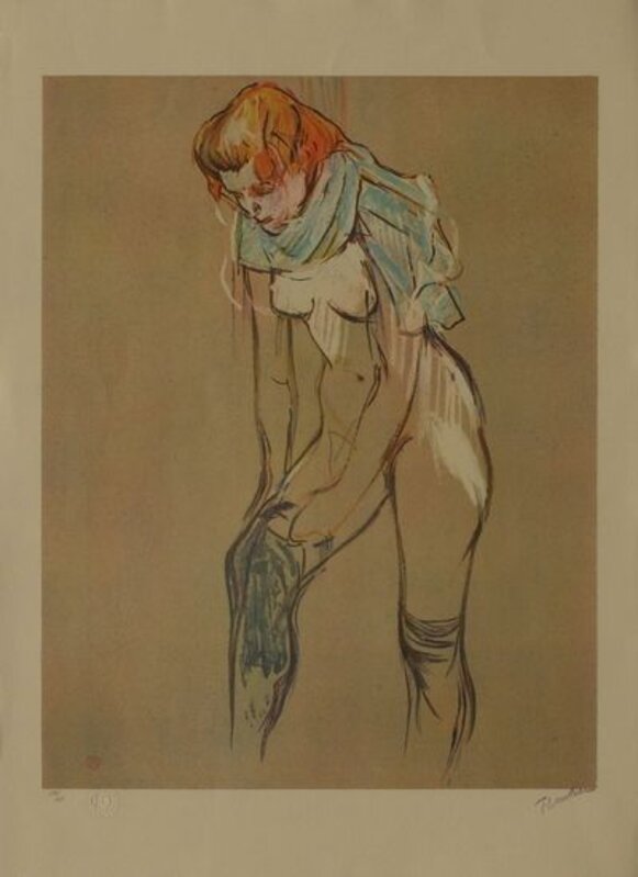 Henri de Toulouse-Lautrec, ‘L'Essayage des bas I’, 1985, Print, Color lithograph on Arches wove paper, Samhart Gallery