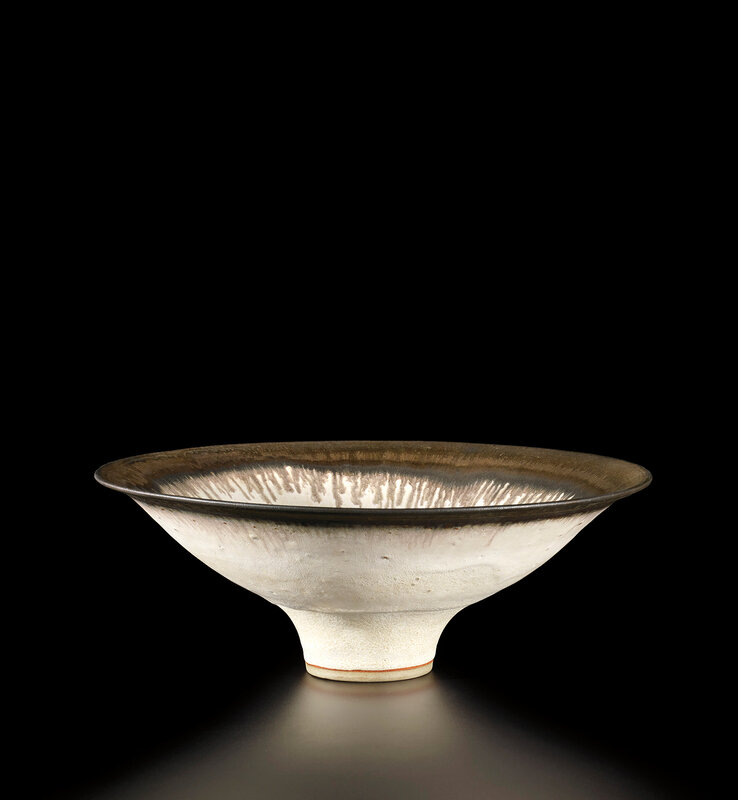 Lucie Rie, ‘Footed bowl’, circa 1980, Design/Decorative Art, Stoneware, matt white glaze with golden manganese lip., Phillips