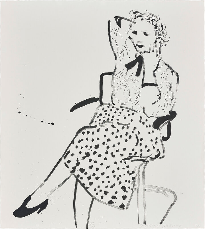 David Hockney, ‘Celia in a Polka Dot Skirt’, 1980, Print, Lithograph and screenprint, on Arches Cover paper, the full sheet., Phillips