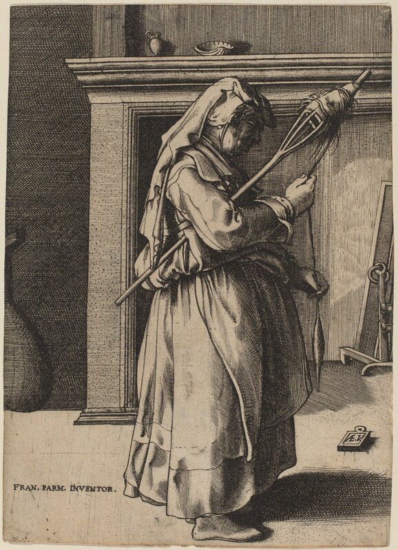Enea Vico after Parmigianino, ‘Old Woman with a Distaff’, Print, Engraving, National Gallery of Art, Washington, D.C.