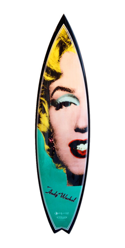 Andy Warhol, ‘Marilyn Turquoise ’, 2012, Ephemera or Merchandise, Polyester resin, Swallow Tail, digital print on Fibreglass surfboard, The Drang Gallery