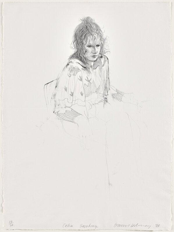 David Hockney, ‘Celia Smoking’, 1973, Drawing, Collage or other Work on Paper, Lithograph, Tanya Baxter Contemporary