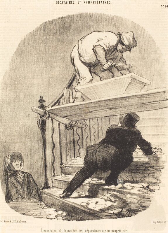 Honoré Daumier, ‘Inconvénient de demander des réparations...’, 1847, Print, Lithograph on newsprint, National Gallery of Art, Washington, D.C.