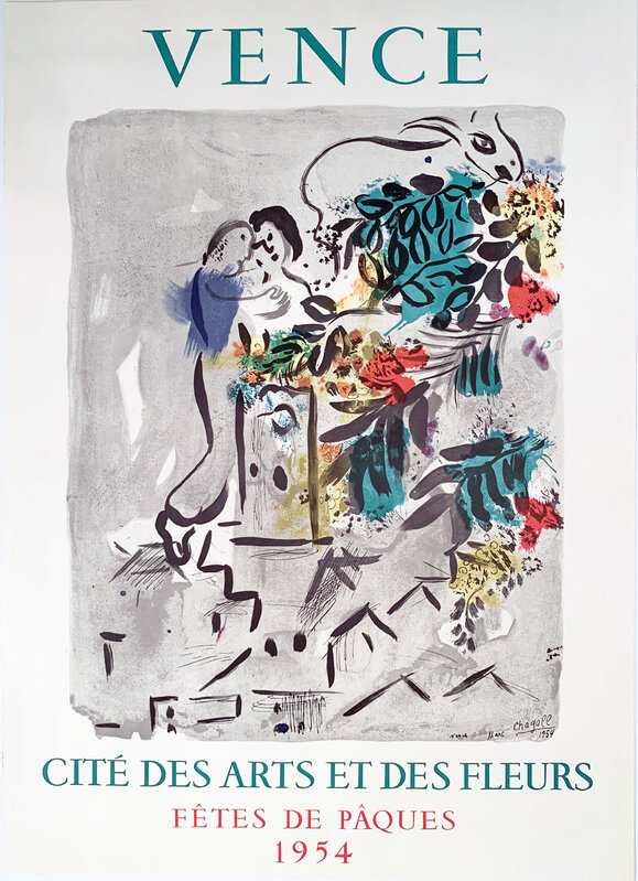 Marc Chagall, ‘Vence, Cite Des Arts et Des Fleurs, Fetes de Paques Vintage Poster, Gallery Poster ’, 1954, Posters, Stone Lithographic Poster, David Lawrence Gallery