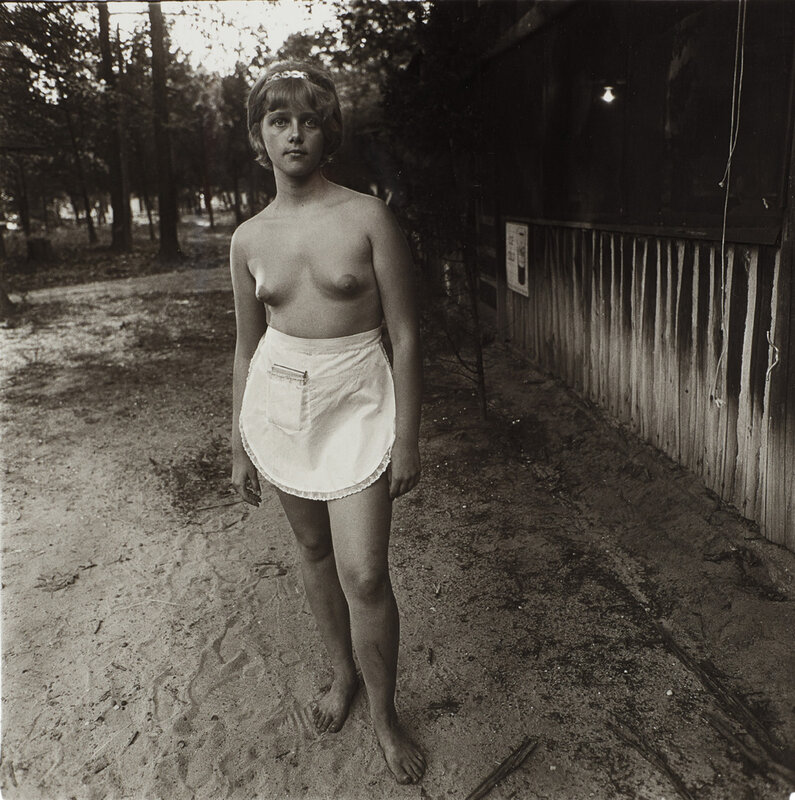 Diane Arbus, ‘A Young Waitress at a Nudist Camp, NJ’, 1963, Photography, Silver gelatin photograph, Holden Luntz Gallery