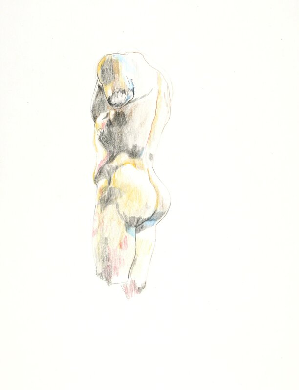 Isabel Nolan, ‘Doryphoros I’, 2016, Drawing, Collage or other Work on Paper, Crayon on paper, Galerie Krinzinger