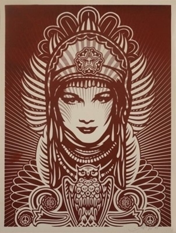 Shepard Fairey, ‘Peace Goddess (burgundy)’, 2007, Print, Screenprint on Fine Art Paper, Appreciate Art