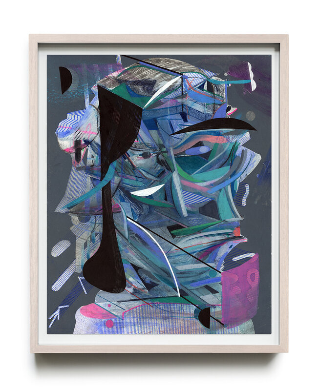Andrew Holmquist, ‘Head: 1’, 2019, Drawing, Collage or other Work on Paper, Monotype, colored pencil, wax pastel, oil paint and spray paint on paper, Carrie Secrist Gallery