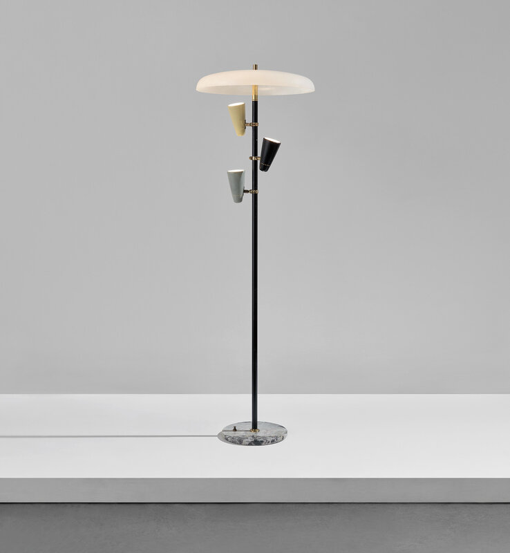 Stilnovo, ‘Floor lamp’, 1950s, Design/Decorative Art, Acrylic, painted aluminum, nickel-plated brass, painted brass, painted steel, marble., Phillips