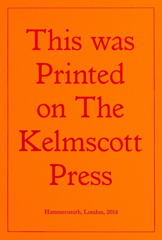 Jeremy Deller, ‘Printed on the Kelmscott Press’, 2014, Print, Letterpress printed in red ink, Forum Auctions