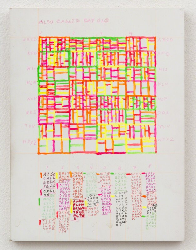 Leslie Roberts, ‘ALSO CALLED DAY-GLO’, 2016, Painting, Acrylic gouache, graphite, ink, colored pencil on gessoed panel, Minus Space