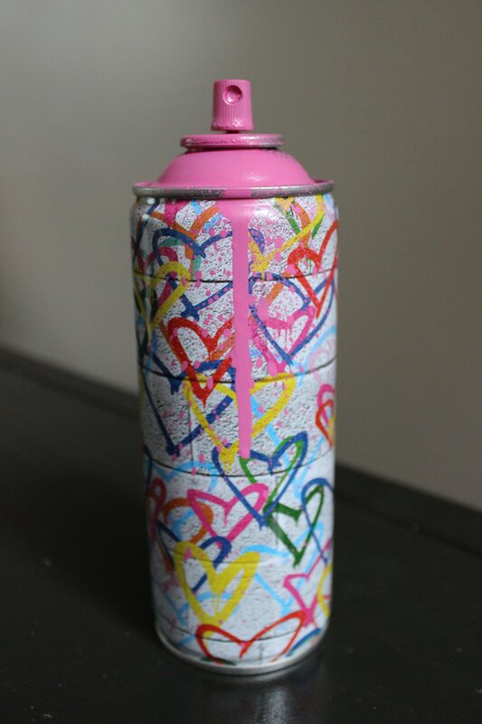 Mr. Brainwash, ‘Hearts spray can’, 2016, Sculpture, Painted Empty Spray Can, EHC Fine Art Gallery Auction