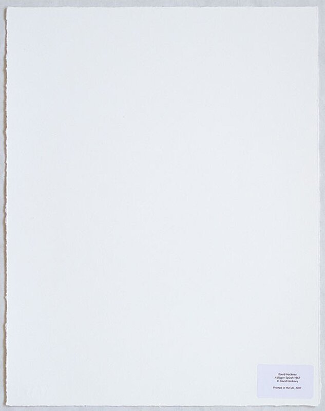 David Hockney, ‘A Bigger Splash’, 2017, Print, Ten colour giclée printed on 330 gsm Somerset Enhanced Radiant White 100% cotton rag paper with torn edges, EHC Fine Art Gallery Auction