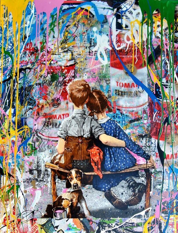 Mr. Brainwash, ‘WORK WELL TOGETHER’, 2018, Drawing, Collage or other Work on Paper, Silkscreen and mixed media on paper, The Art Dose 