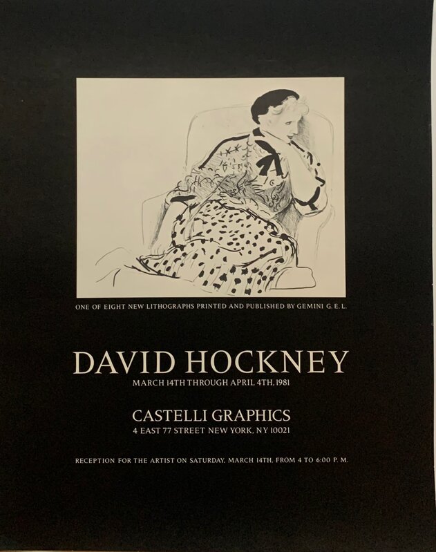 David Hockney, ‘David Hockney at Castelli Graphics’, 1981, Print, Offset Lithograph poster, Alpha 137 Gallery